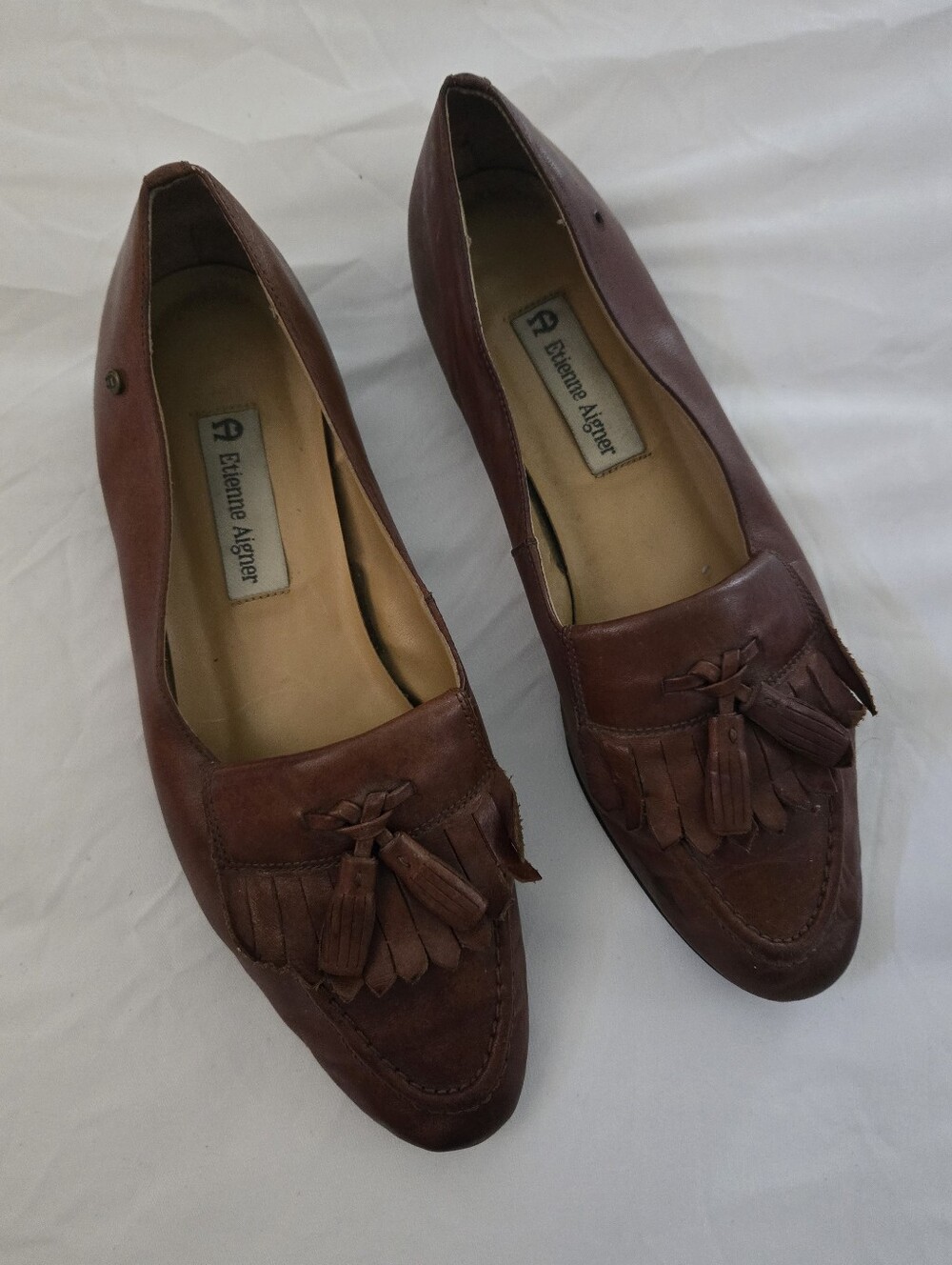 Vintage Etienne Aigner Women's Candice Brown Leather Loafers